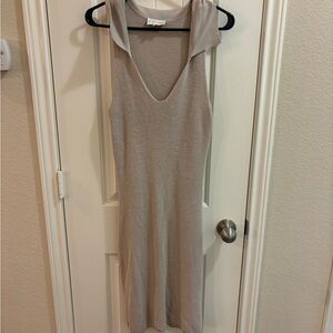 Sleeveless Beige Knit Dress